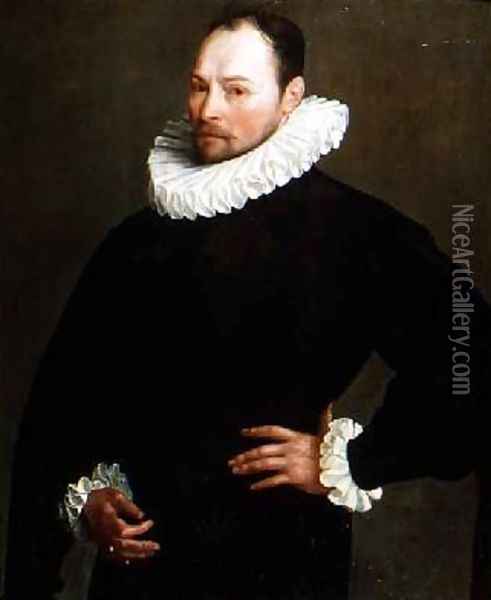 Portrait of a Gentleman aged 33 1589 Oil Painting - Herman van der Mast
