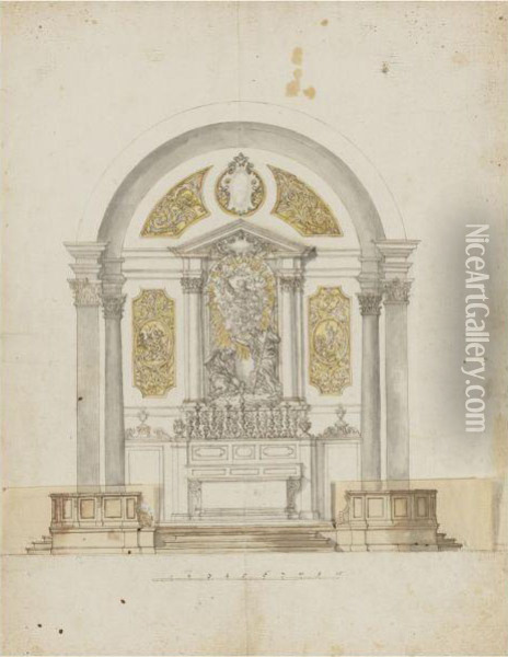 Design For The High Altar Of The Baptistery, Florence Oil Painting - Giambattista Foggini