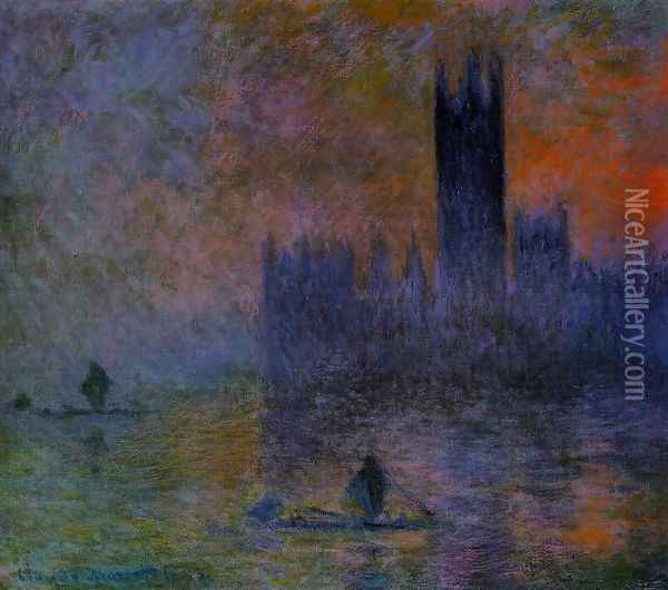 Houses of Parliament, Fog Effect Oil Painting - Claude Oscar Monet