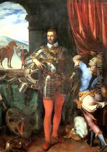 Portrait Of Ottavio Farnese C 1551 Oil Painting - Cariani