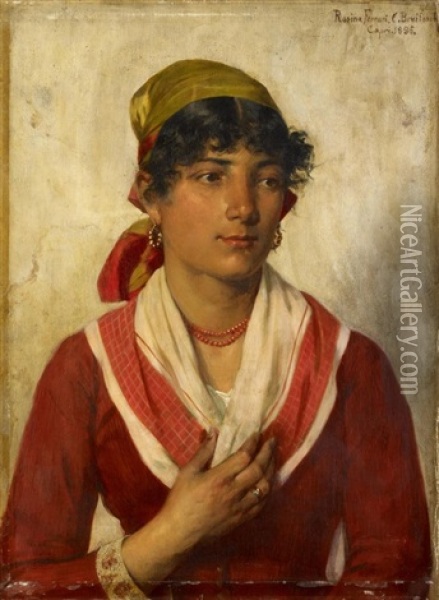 Portrat Der Rosina Ferrari Oil Painting - Karl Breitbach