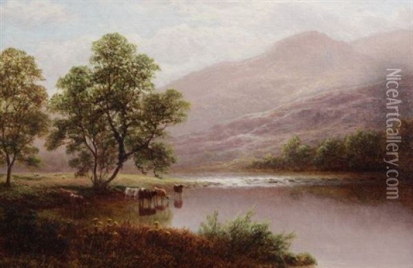 On The Glaslyn And On The Conway (pair) Oil Painting - William Mellor