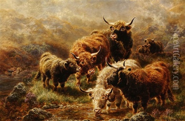 Highland Cattle Oil Painting - William Peter Watson