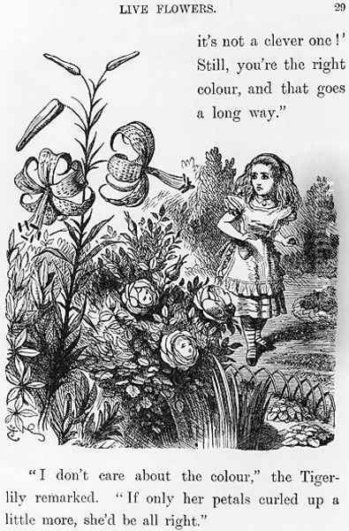Tiger Lily, from Through the Looking Glass by Lewis Carroll 1832-98 Oil Painting - John Tenniel