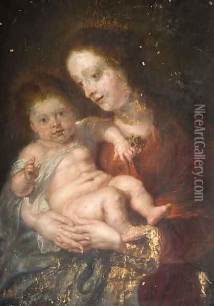 Virgin and Child, c.1577-1640 Oil Painting - Peter Paul Rubens