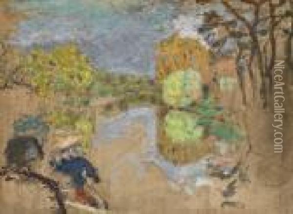 Paysage Avec Personnage Oil Painting - Pierre Bonnard