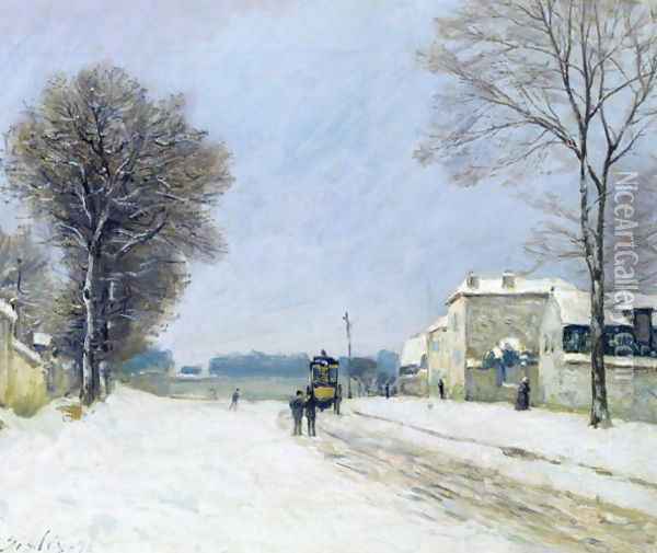 Winter, Snow Effect, 1876 Oil Painting - Alfred Sisley