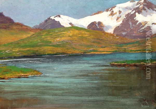 Lago Di Montagna Oil Painting - Leonardo Roda