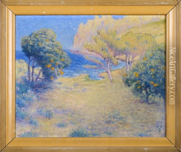 Vallee Des Orangers Oil Painting - William Degouve de Nuncques