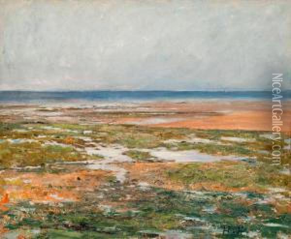 Beachscene From Luc-sur-mer Oil Painting - Carl Fredrik Hill