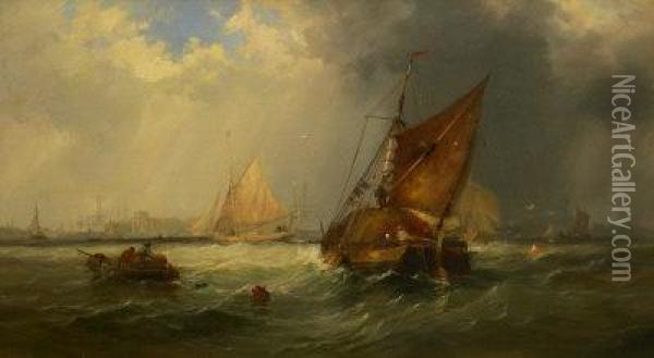 On The Medway Oil Painting - Charles Gregory