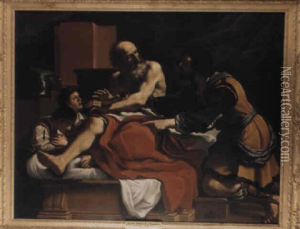 Jacob, Ephraim And Manasseh Oil Painting -  Guercino