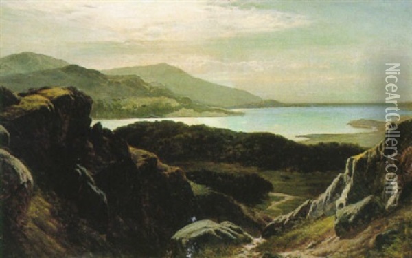 At Bont-ddu, Looking Towards Barmouth Oil Painting - Sidney Richard Percy