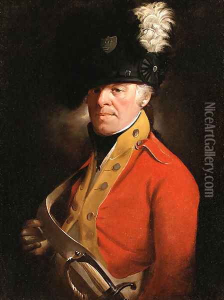 Portrait of an Officer, half length, in Military Uniform Oil Painting - Sir Henry Raeburn