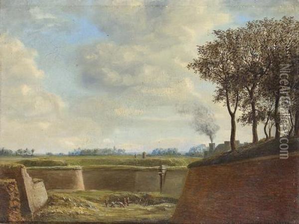 Soldaten In Einem Fort. Oil Painting - Antoine Valentin Jumel De Noireterre