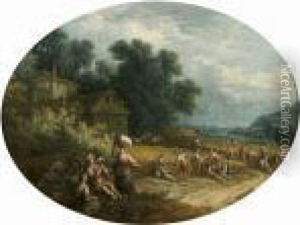 (paris 1672 Ou 1673 - 1744) Oil Painting - Pierre Salomon Domenchin De Chavannes