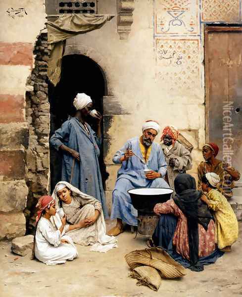 The sahleb vendor, Cairo Oil Painting - Ludwig Deutsch