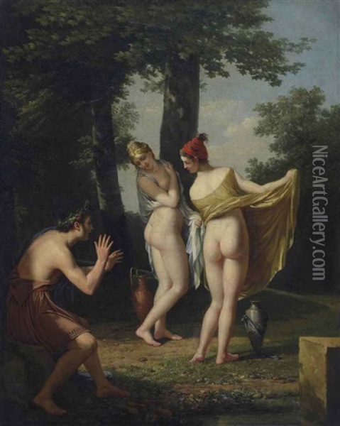 Les Callipyges Grecques Oil Painting - Robert Jacques Francois Faust Lefevre