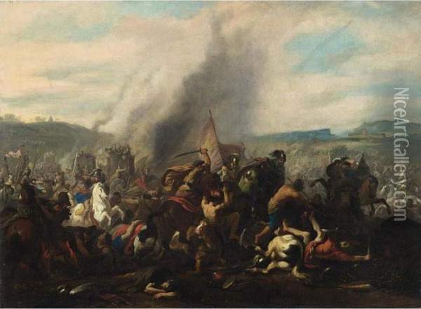 The Alexander Battle Oil Painting - Jan von Huchtenburgh