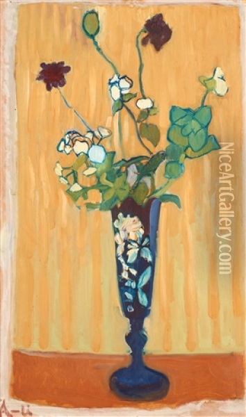 Blommor I Vas Oil Painting - Ivan Agueli