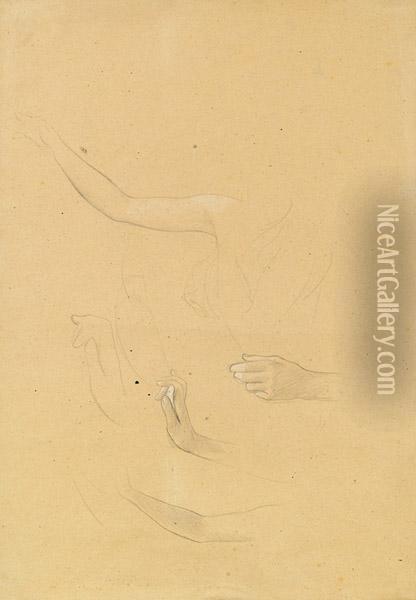 Sketches For Oil Painting - Gustav Klimt