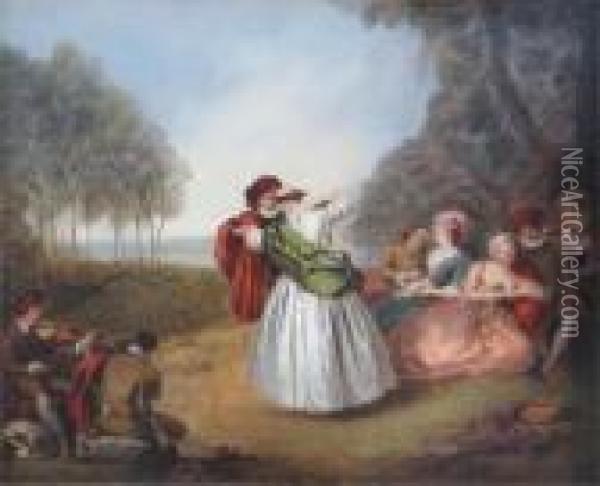 Fete Champetre Oil Painting - Louis Joseph, Dit Watteau De Lille