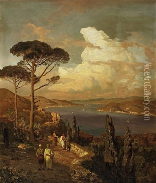 Blick Auf Den Bosporus Oil Painting - Karl Paul Themistocles von Eckenbrecher