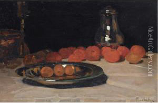 A Still Life With Fruit Oil Painting - Maurits Van Der Valk