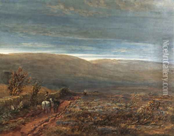 Crossing the moors Oil Painting - David Cox