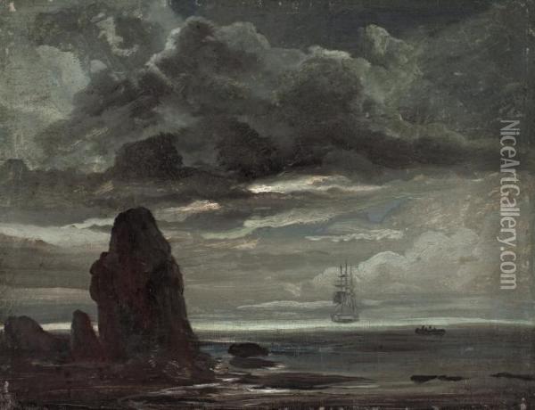 Abend Am Meer Oil Painting - Christian Bernhard Morgenstern