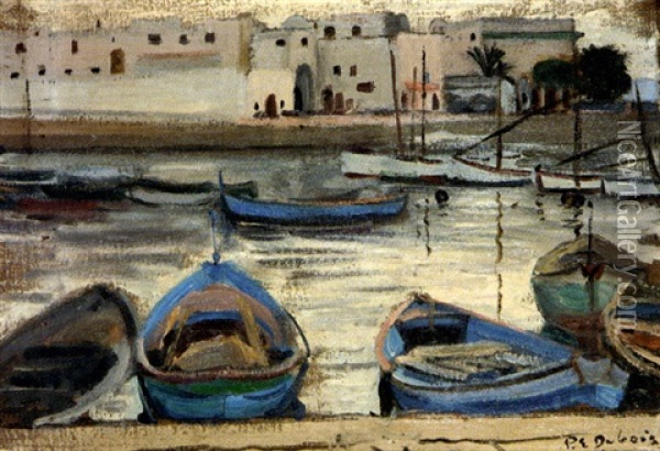 Barques Dans Le Port Oil Painting - Paul Emile Dubois