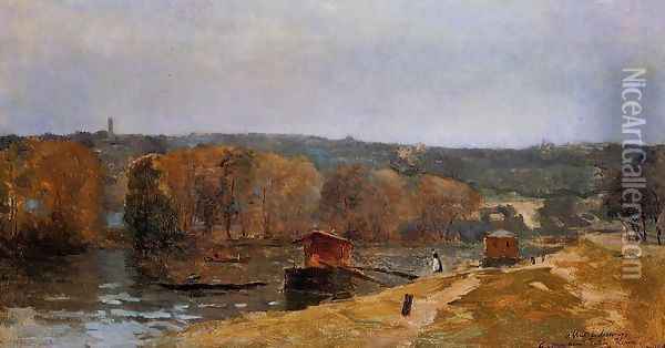 Billancourt Landscape Oil Painting - Albert Lebourg