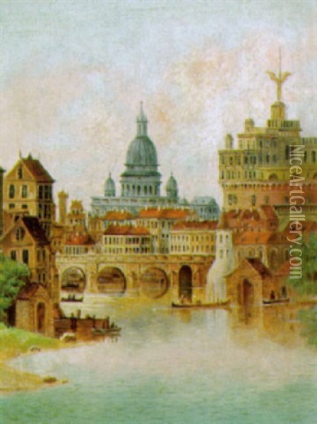 Blick Auf Rom Oil Painting - Johann Wilhelm Jankowski