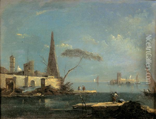 Capriccio : Vue De La Lagune Venitienne Oil Painting - Giacomo Guardi