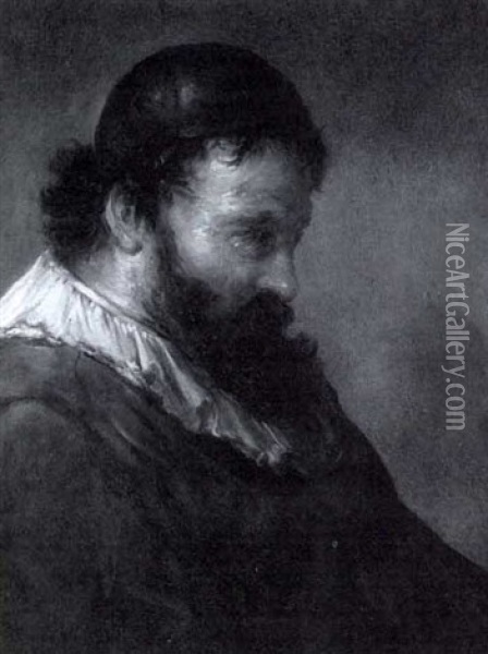 Portrait Of A Bearded Man Wearing A Cap Oil Painting - Carel Fabritius