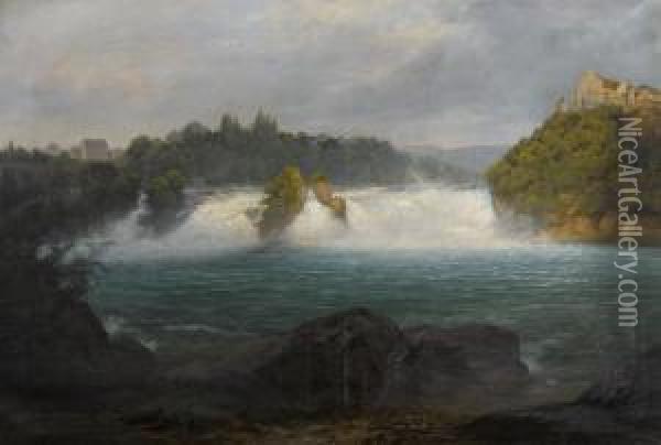Rheinfall Bei Neuhausen Oil Painting - Matthias Neithardt