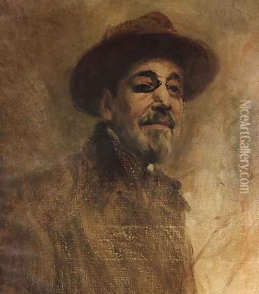 Self portrait Oil Painting - Columbano Bordalo Pinheiro