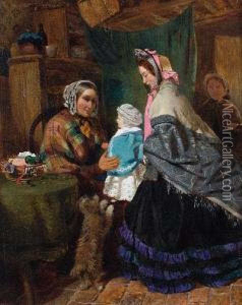 A Family Visit Oil Painting - James Wyon