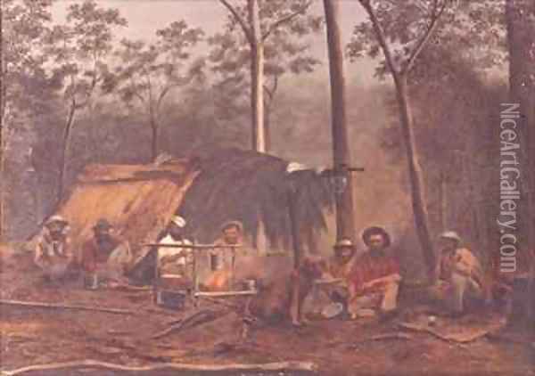 Goldfield Queensland Oil Painting - Richard Daintree