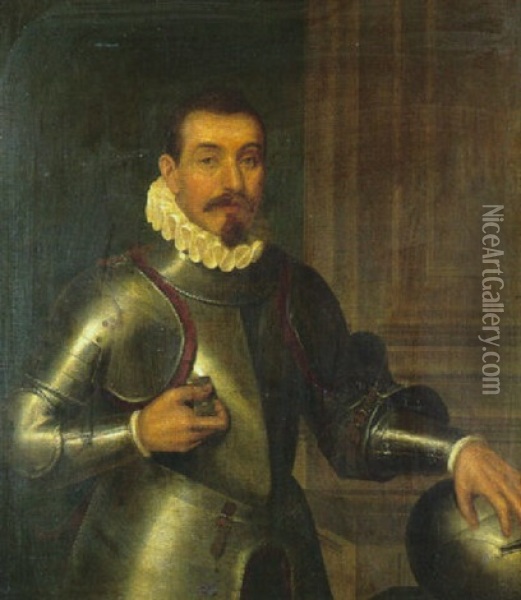 Portraet Af Adelig Mand I Rustning Oil Painting - Giovanni Battista Moroni