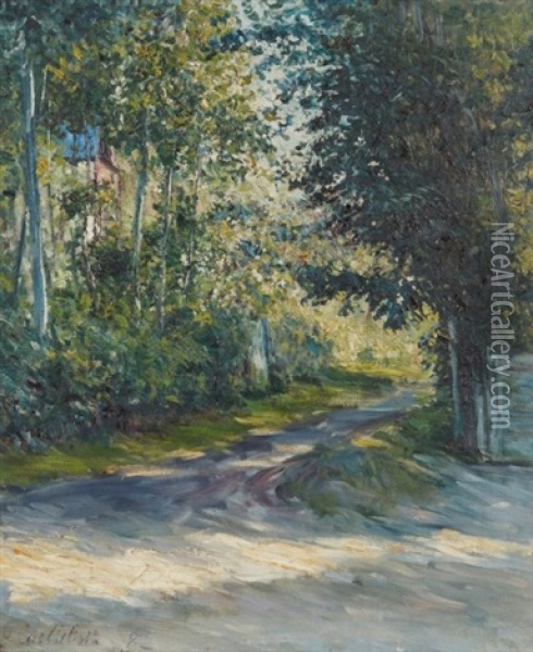 L'allee De La Villa Des Fleurs, Trouville Oil Painting - Gustave Caillebotte