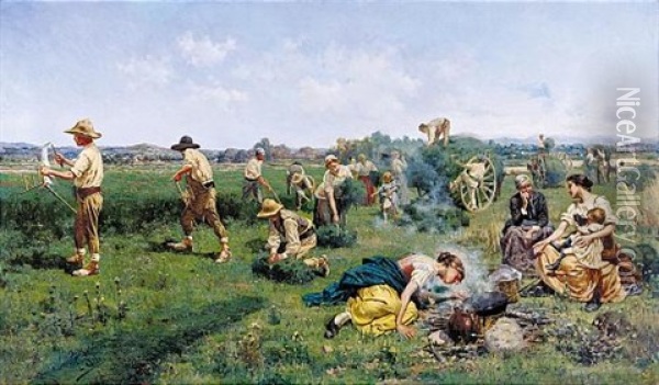 La Recoleccion (the Harvest) Oil Painting - Emilio Sala Frances