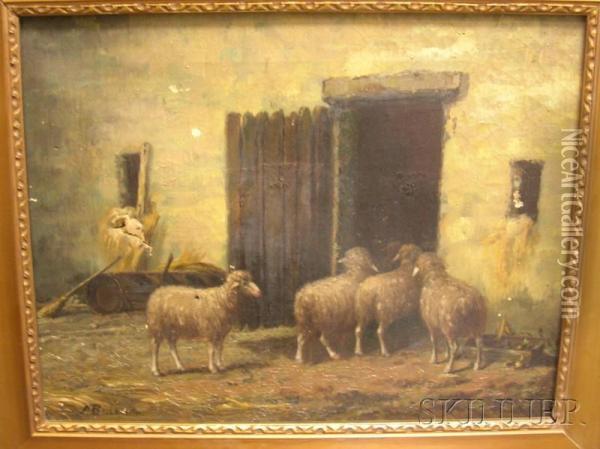 Scene With Sheep Oil Painting - Alfred Boisseau