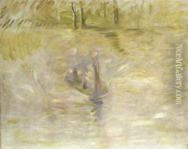 Cygnes Dans La Brume Oil Painting - Berthe Morisot