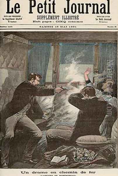 Drama on the Railways The Montmoreau Affair from Le Petit Journal 16th May 1891 Oil Painting - Fortune Louis Meaulle