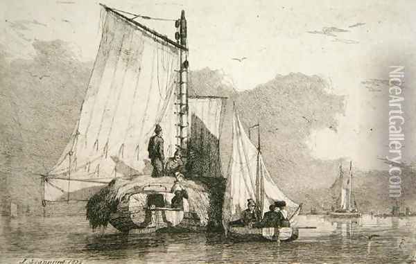 Boats at Braydon, 1825 Oil Painting - Joseph Stannard