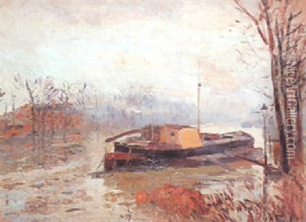 Les Inondations De La Seine Oil Painting - Elie Anatole Pavil