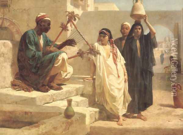 The Song of the Nubian Slave Oil Painting - Frederick Goodall