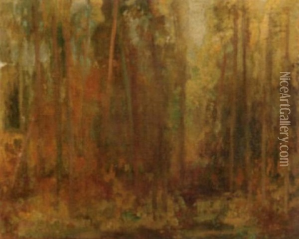 Forest Interior Oil Painting - Edward Adam Kramer