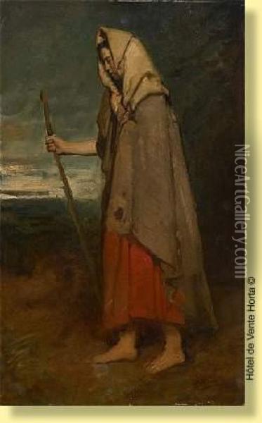 Pauvre Femme Oil Painting - Jacob Henricus Maris